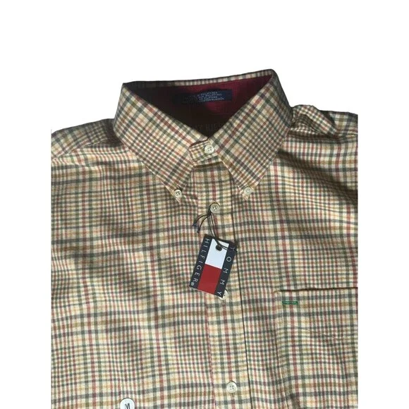 New Vintage Tommy Hilfiger Flannel Button Down Shirt Mens M Plaid 90s Y2K